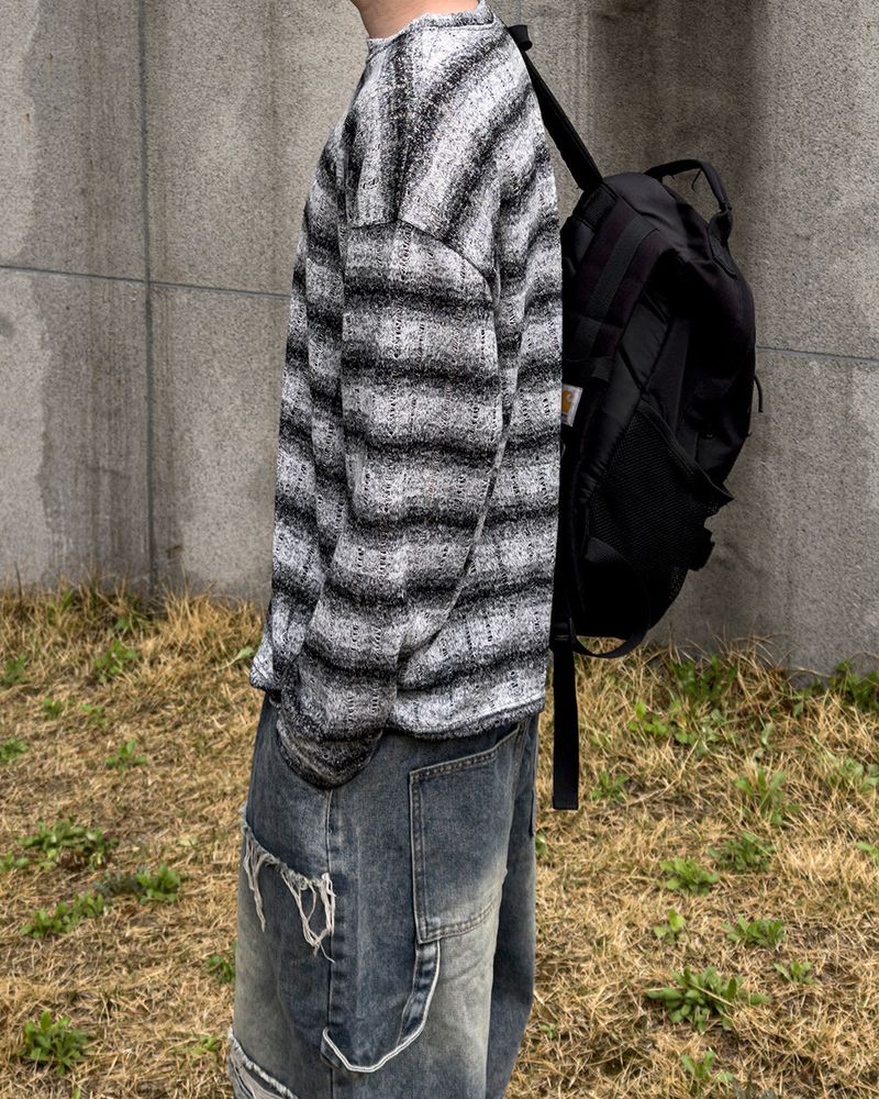 Ruin See-Through Stripe Knit