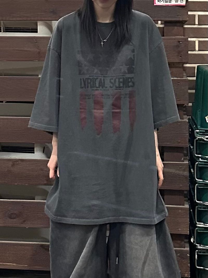 usa flag pigment t-shirt