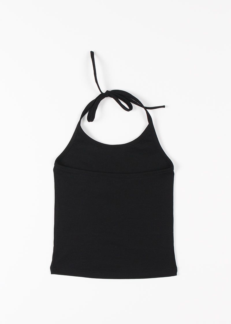 CROPPED HALTER SLEEVELESS