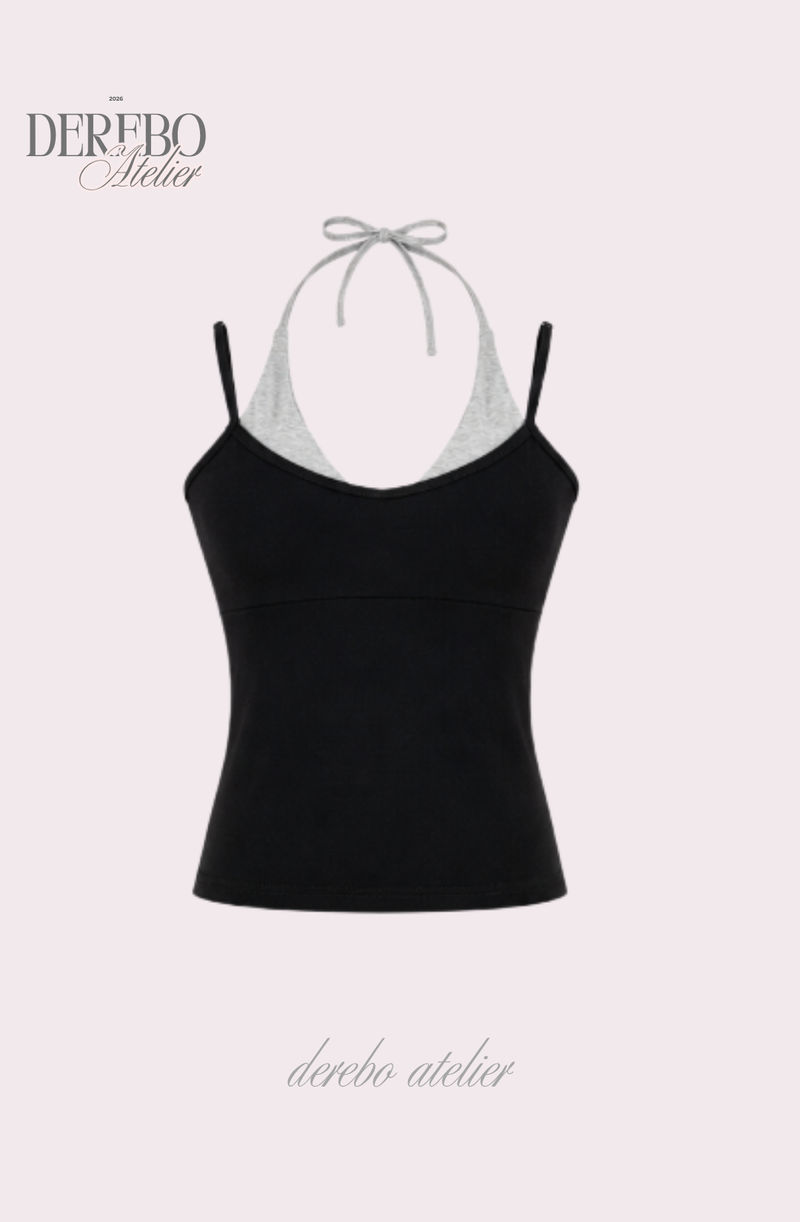 double halter pad sleeveless top