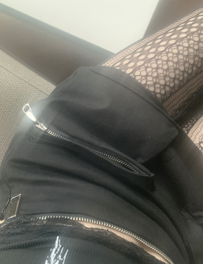 Focus y2k Zipper Cargo Skirt (black)