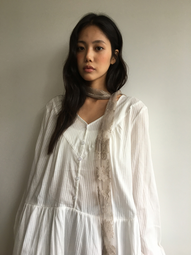 Raye V-neck Blouse Dress (2color)