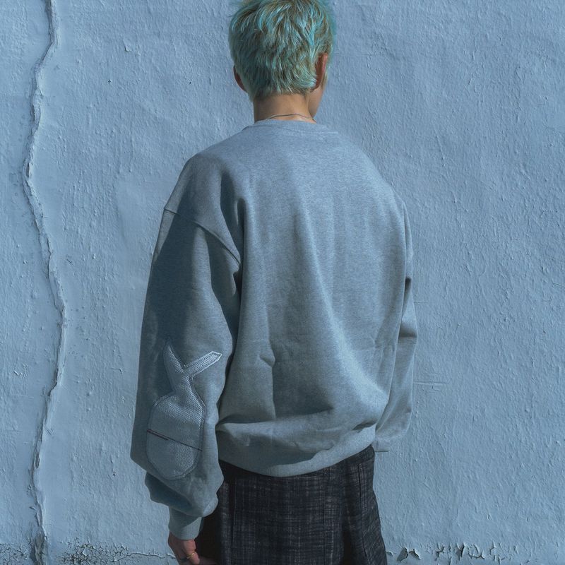 Crumple sweatshirt / Melange gray