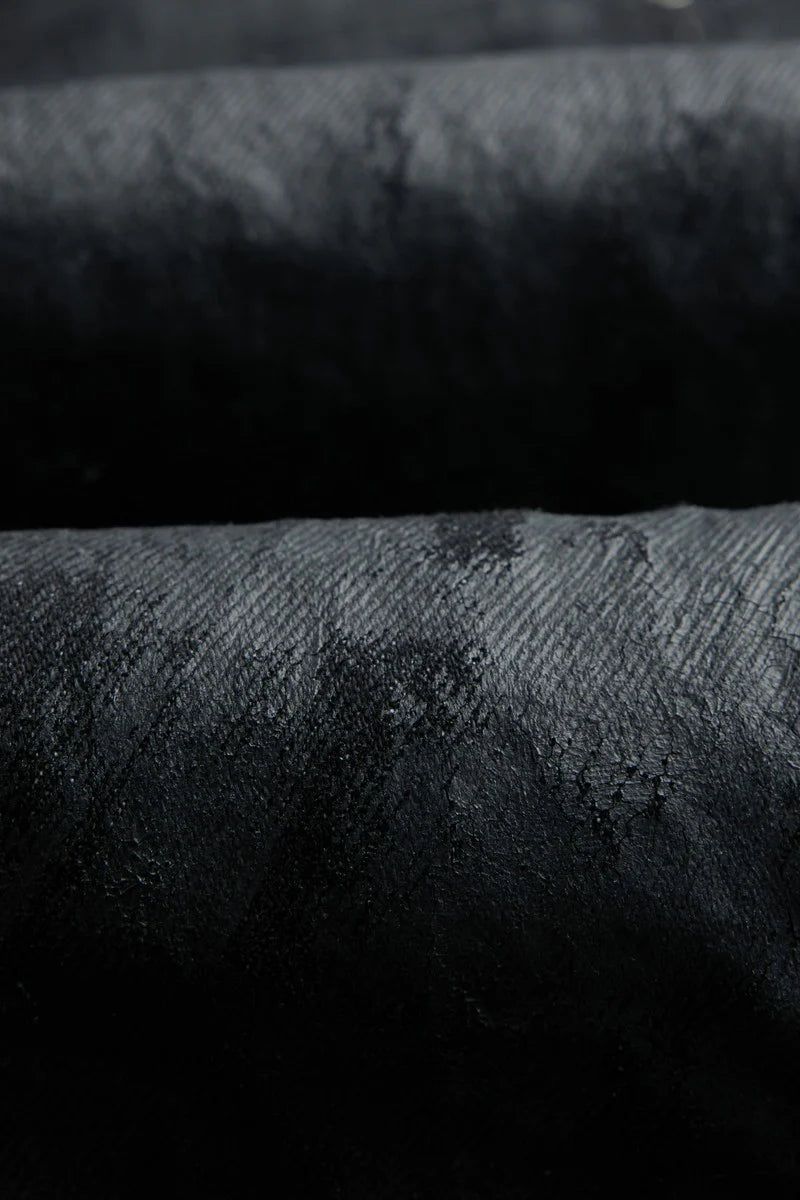 Waxed Black Studded Jeans