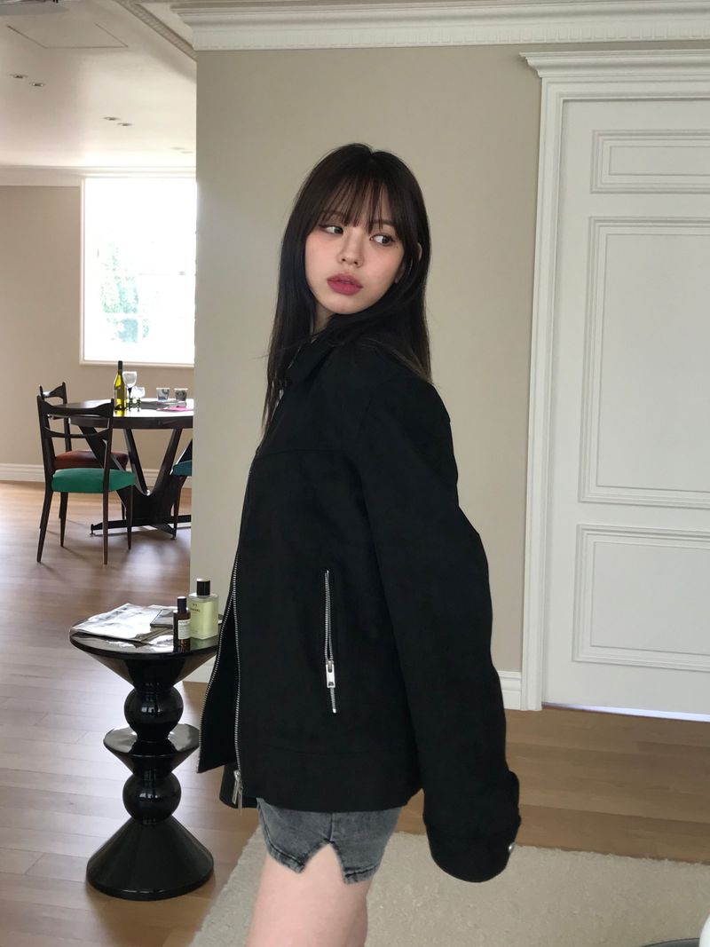 Pont-neuf suede collar jacket