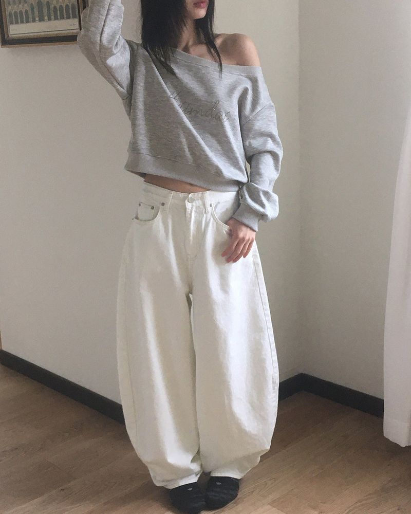 Hiro ribbon pocket wide cotton pants