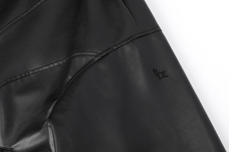 High neck leather jacket