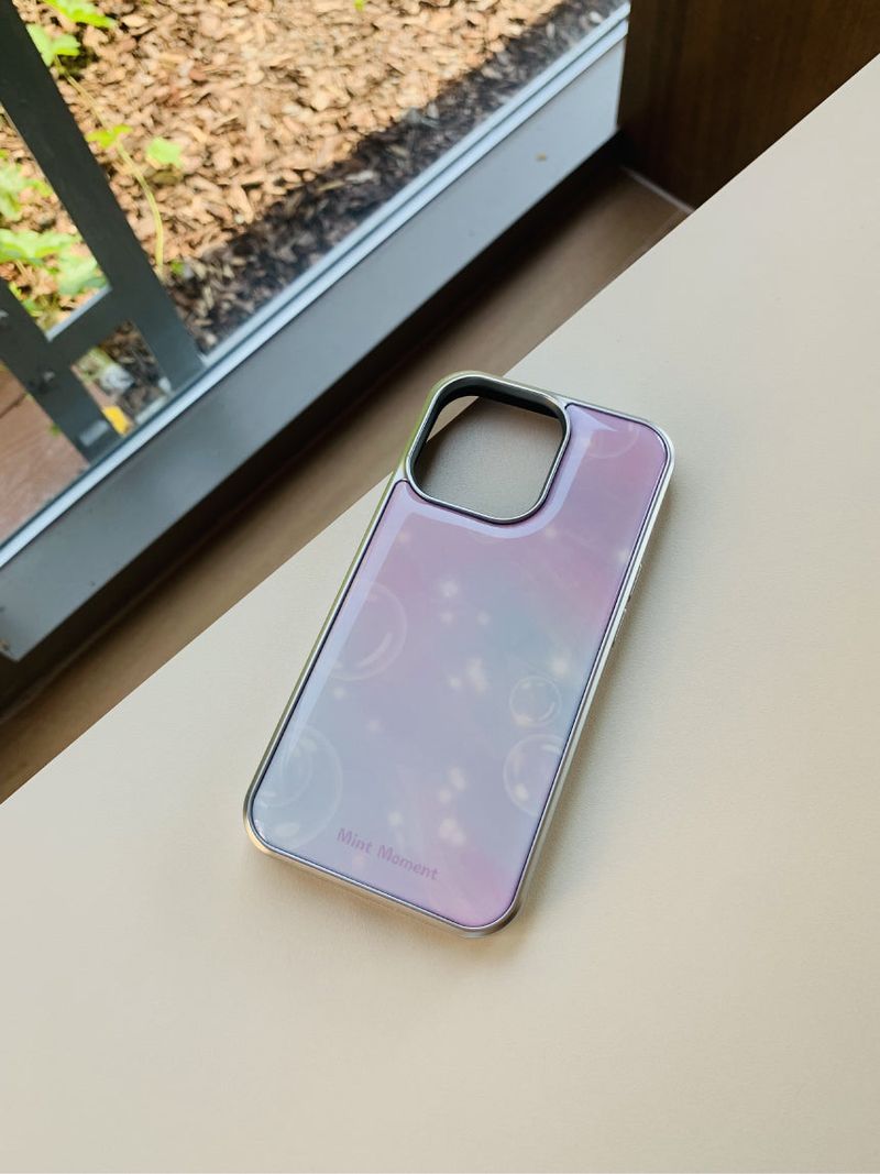 [MADE]ラベンダー シルバーエポキシバンパー iPhoneケース