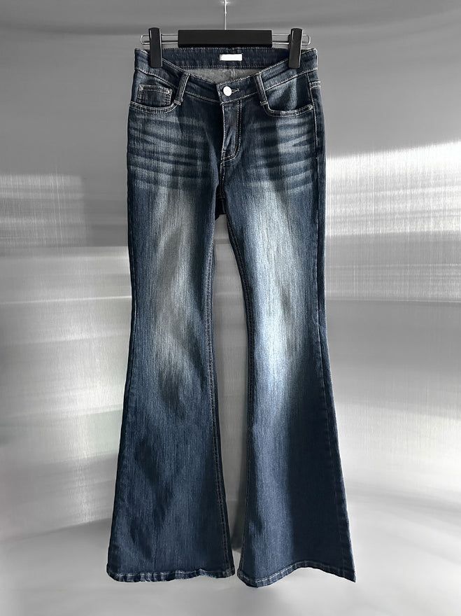 Lume Deep Blue Washed Low Bootcut Denim