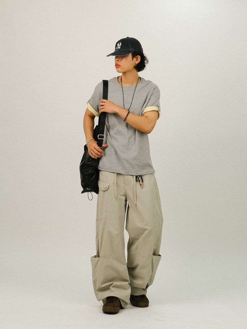 OS Washed Pocket Wide Pants