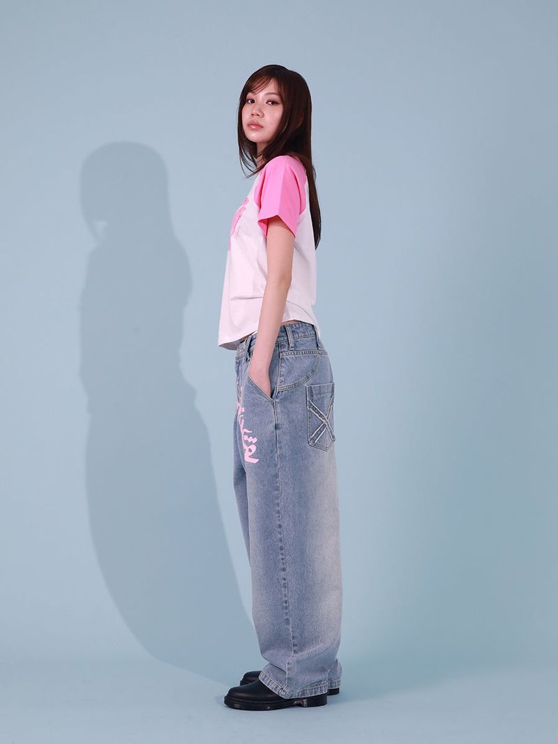 GRAFFITY DENIM PANTS (LIGHT BLUE)