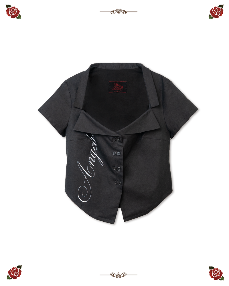 elfelfelf archives（エルフエルフエルフアーカイブ）の「ANGELIC BOLERO SHIRTS [BLACK]（Tops）」
