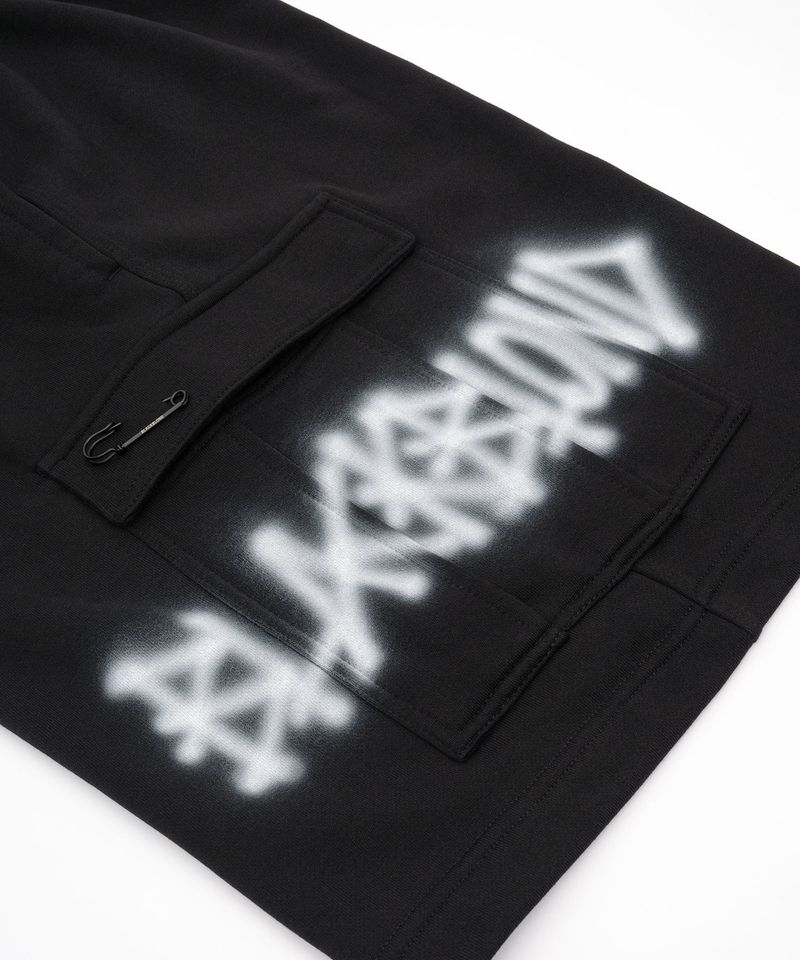 BBD Graffiti Logo Oversized Cargo Sweatshorts (Black)