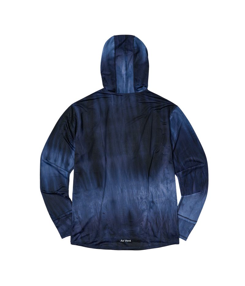 Air Vent Tie-Dye Racing Finger Watch-Hole Hood Sleeve (Blue)