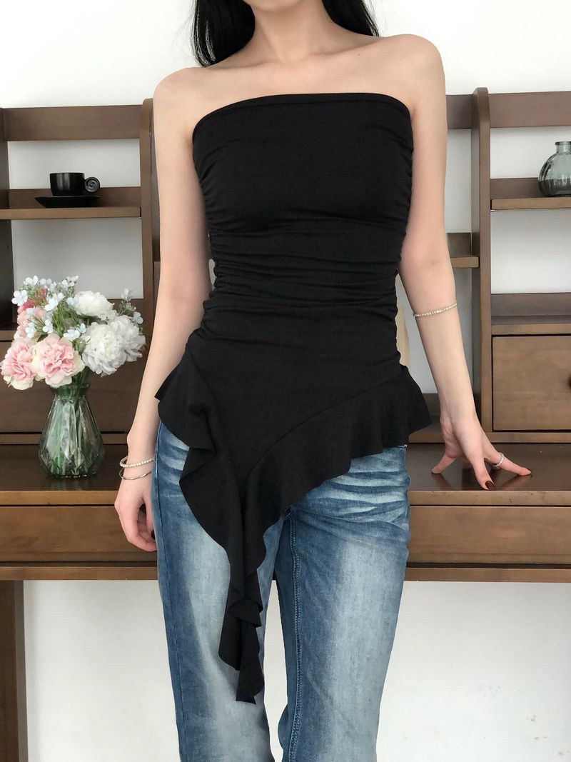 Frill Unbal Mini-dress