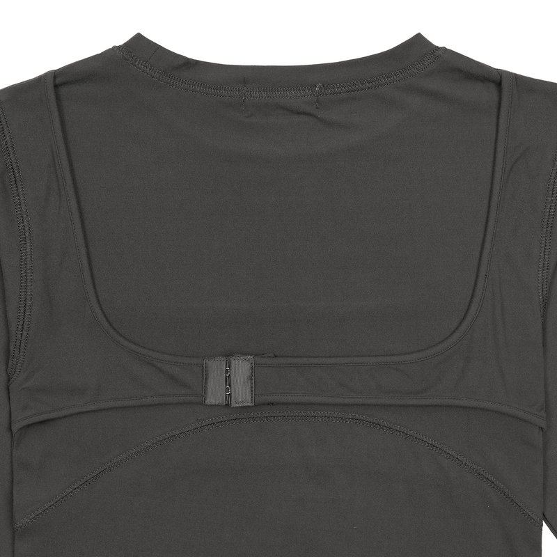 BACK POINT LONG SLEEVE BODYSUIT (CHARCOAL)