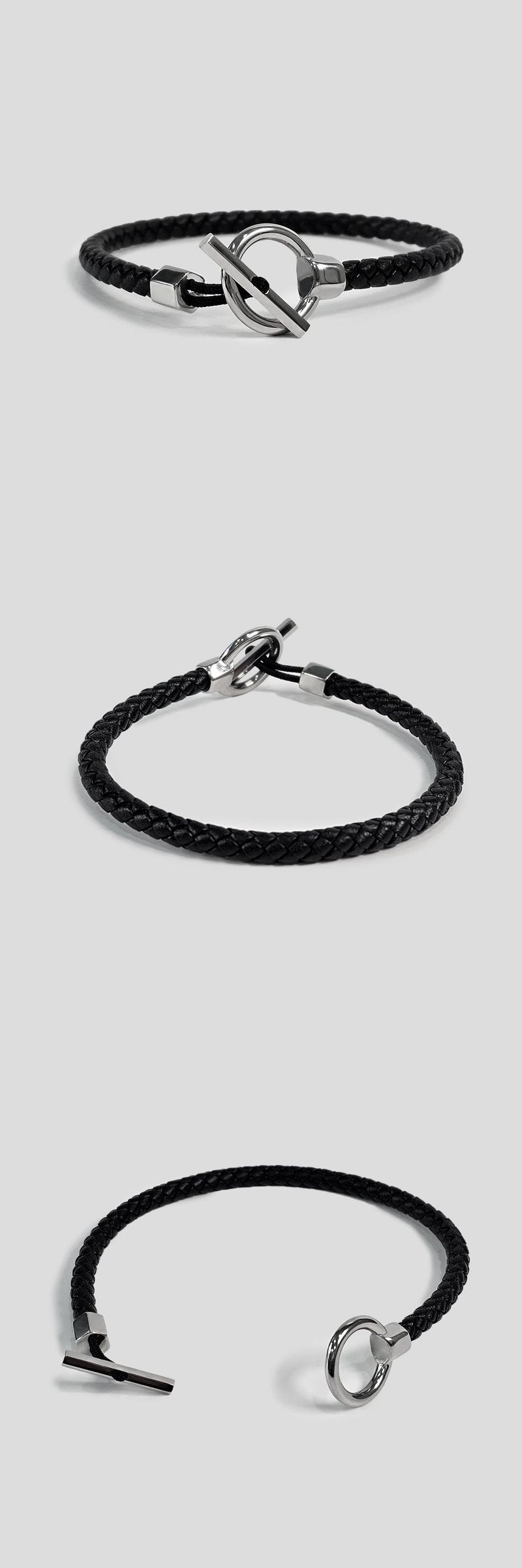 CHUBASCO フック レザー ブレスレット ブラック CHL01