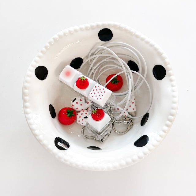 LED Tomato Button Keyboard Key Chain Ring Charm 3KEY TYPE