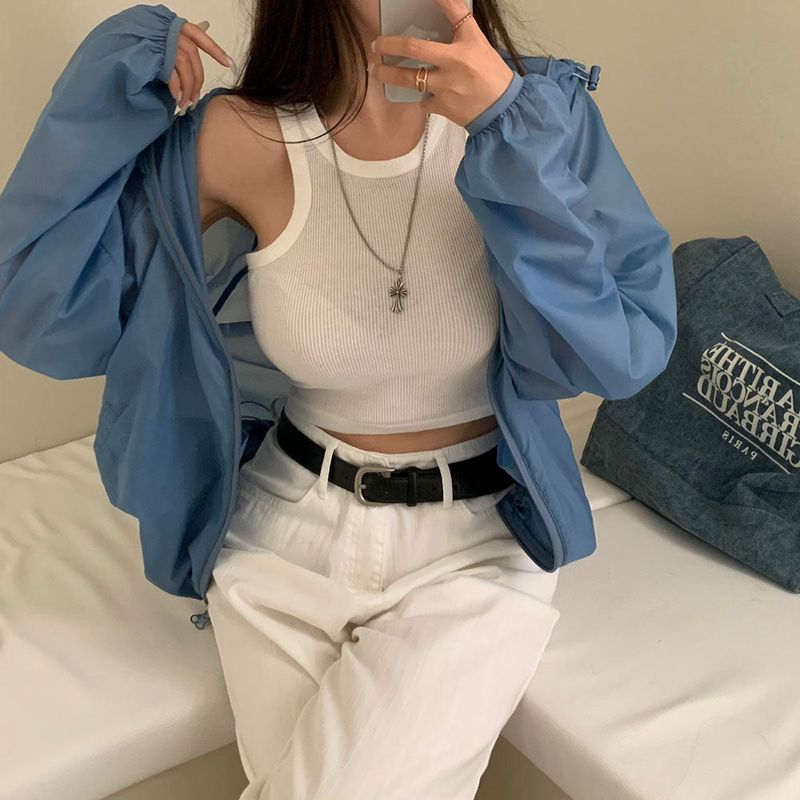 [BELLIDE MADE] scene food see-through windbreaker