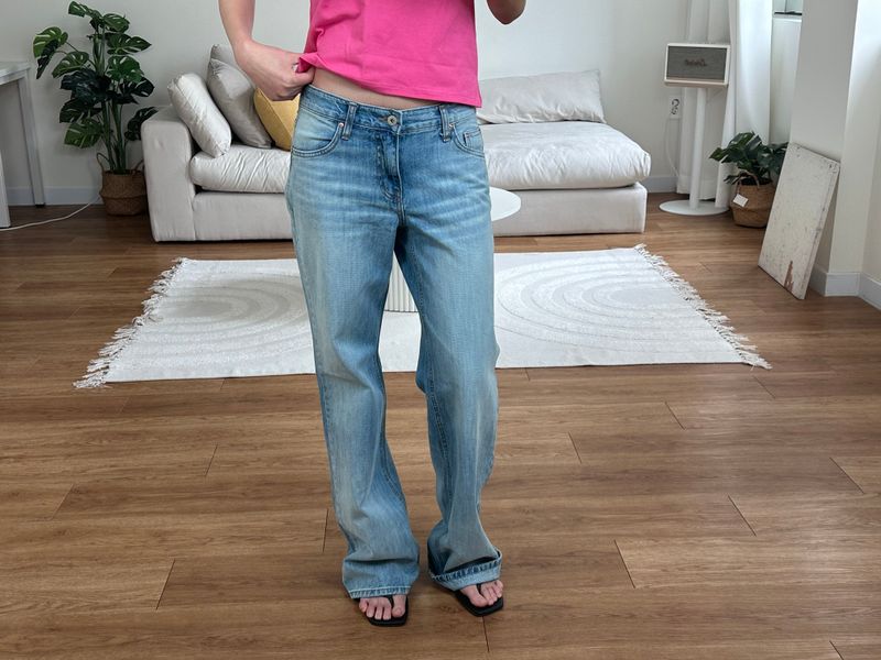 washed low denim