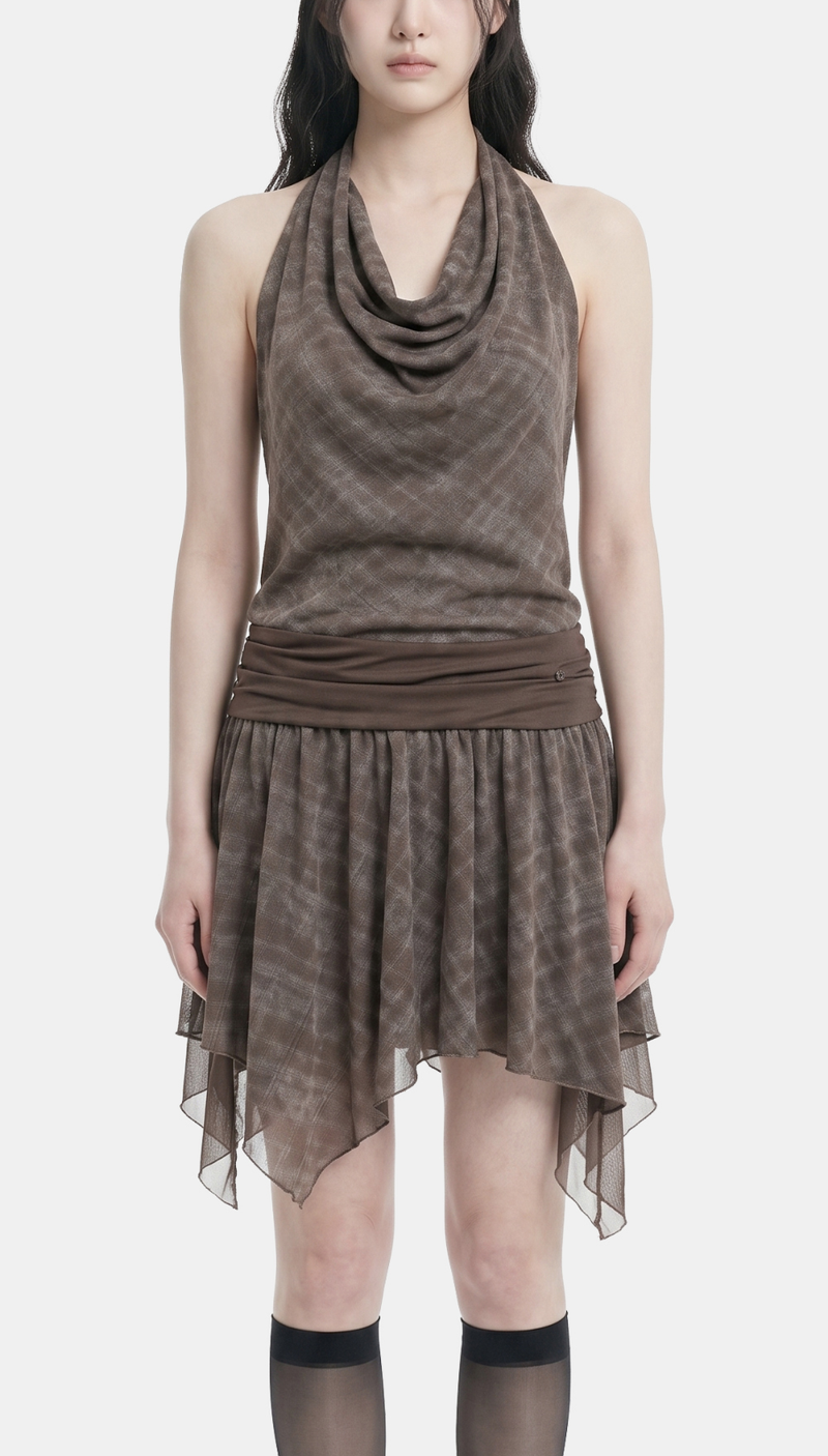 Elina Draped Halter Dress