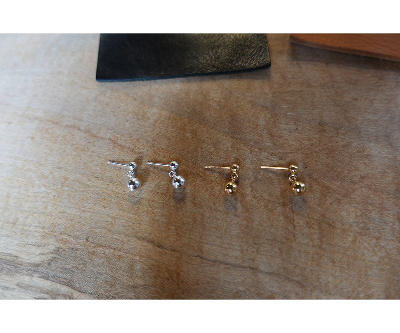 silver Ball Ball drop earrings (silver925)
