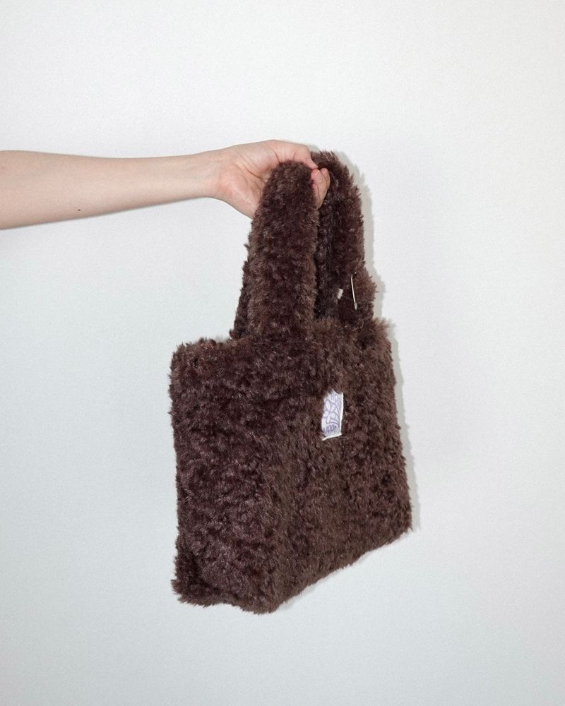 Teddy mini fur bag _ dark brown