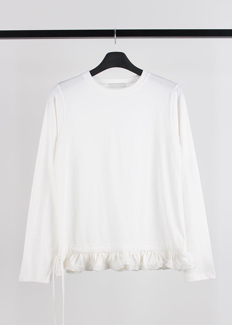 LACE FRILL LONG SLEEVE TEE