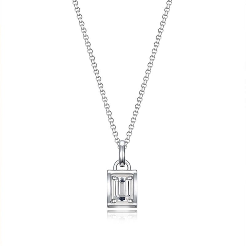 SAND DUNE STONE NECKLACE (CLEAR QUARTZ) (SILVER)