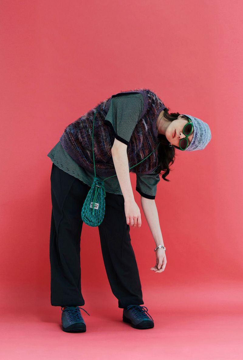 FUR KNIT VEST / PURPLE