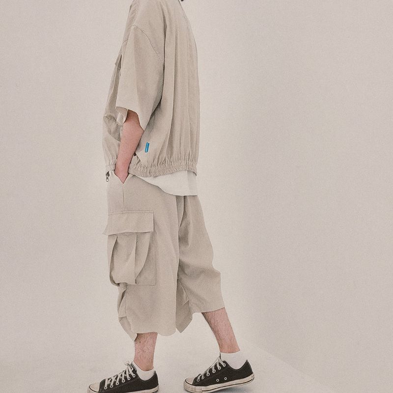 street shape capri shorts_beige