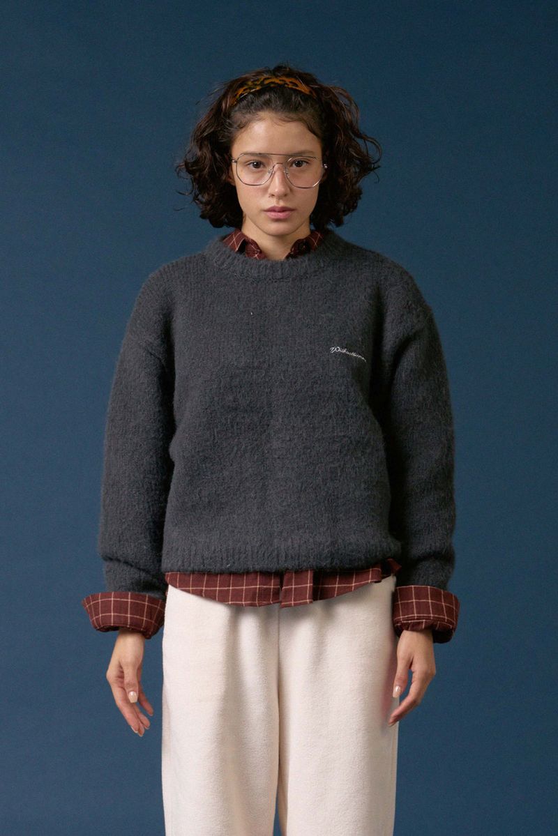 WITHOUTSUMMER(ウィズアウトサマー)の「Cuddle brush knit_charcoal(Tops)」
