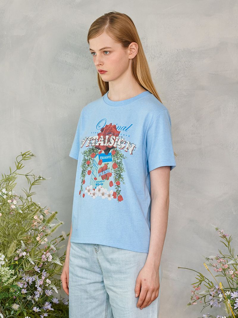Rose Garden T-Shirt (Light Blue)