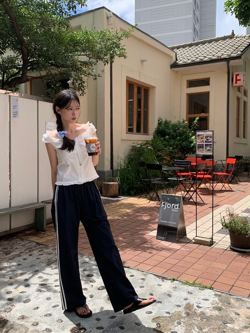 [MADE] Rollton nylon lace track bendable pants