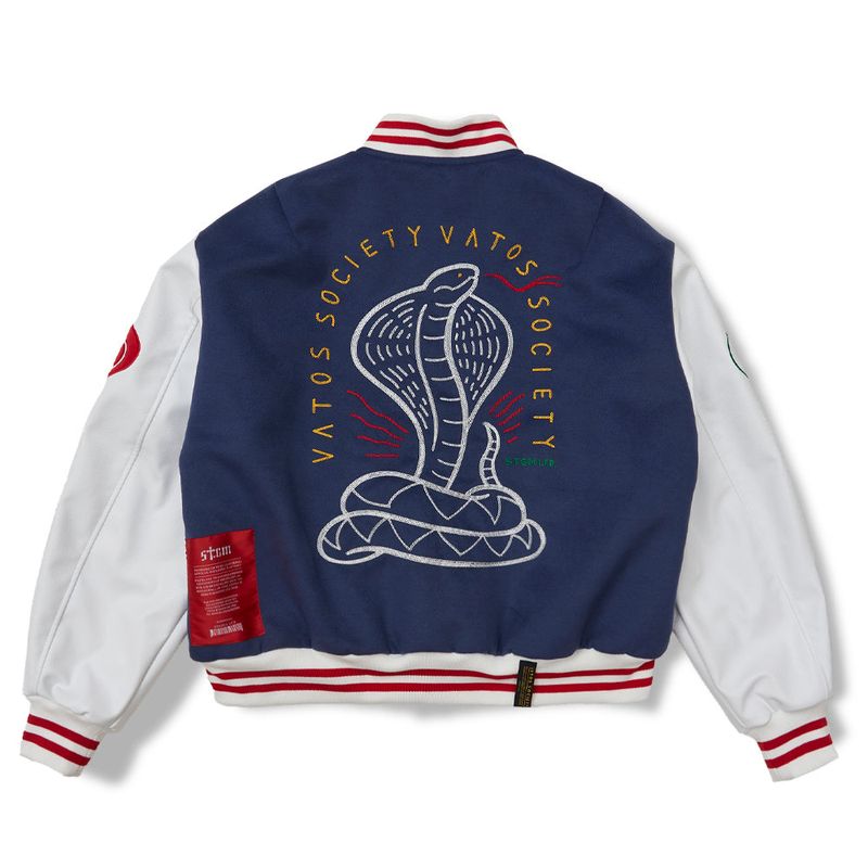 Classic Oversized Varsity Jacket Black / Navy