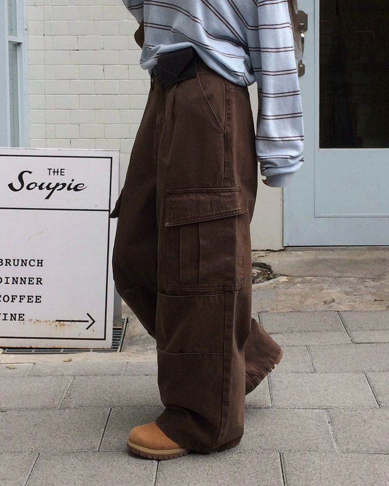 [ORIGINAL] Kinder Pigment Cargo Wide Pants