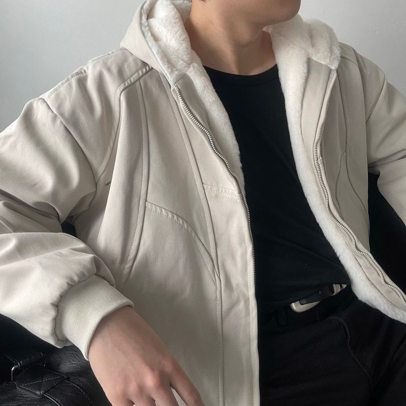 Mink fur lining hooded jacket (2colors/DP21917)