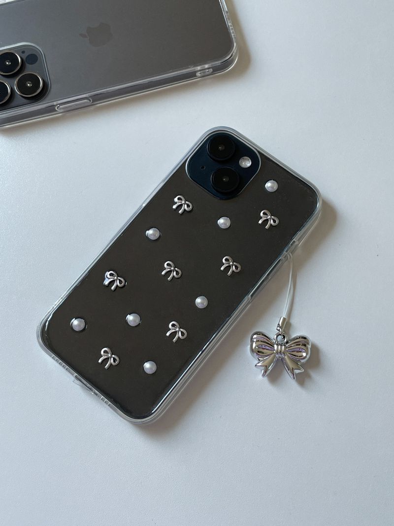 [MADE] SILVER MINI RIBBONE PHONE CASE 