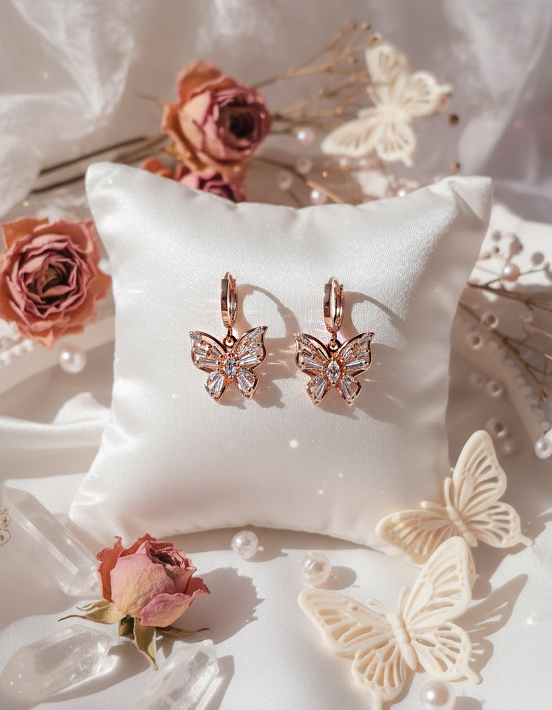 バタフライフェアリーハギーズピアス - Rosegold