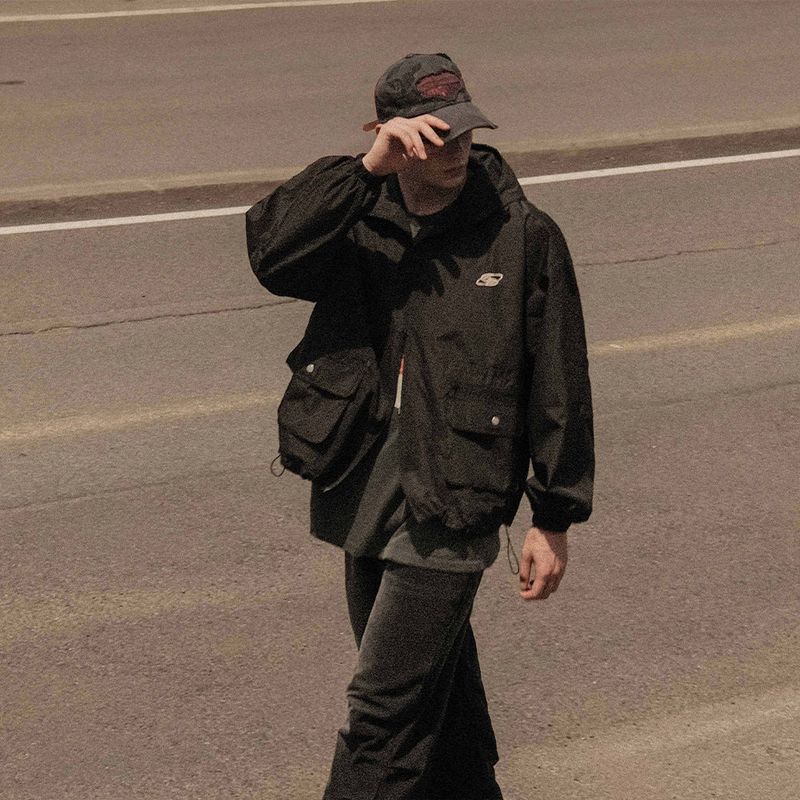 Oversize Pintuck Windbreaker