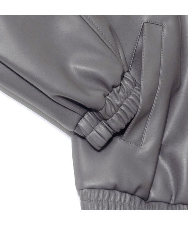 LB Synthetic Leather Hidden Jacket (Charcoal)