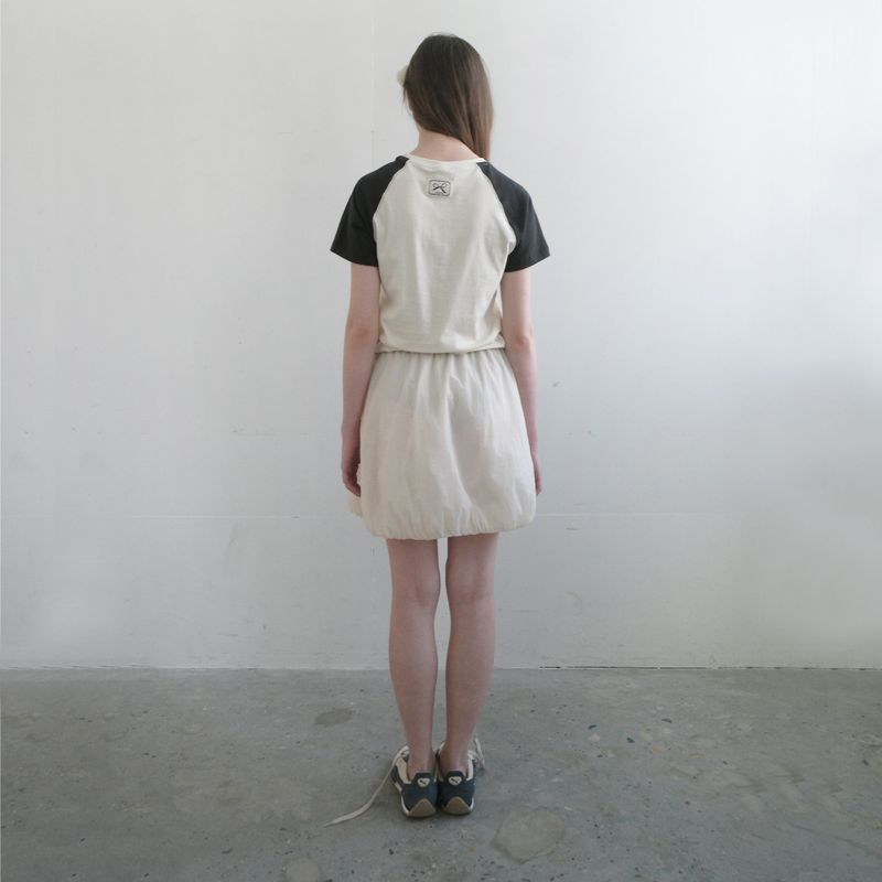 Cream Nylon Pumpkin Skirt