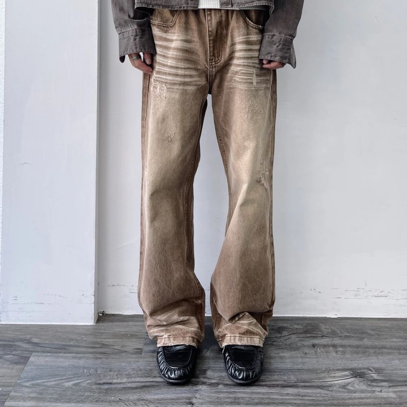 FADE MEET（フェードミート）の「Distressed Flared Washed Trousers（Pants）」