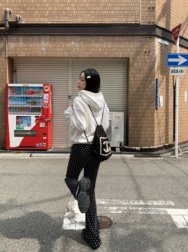 [MADE] Dot Pleated Long Bootcut Pants