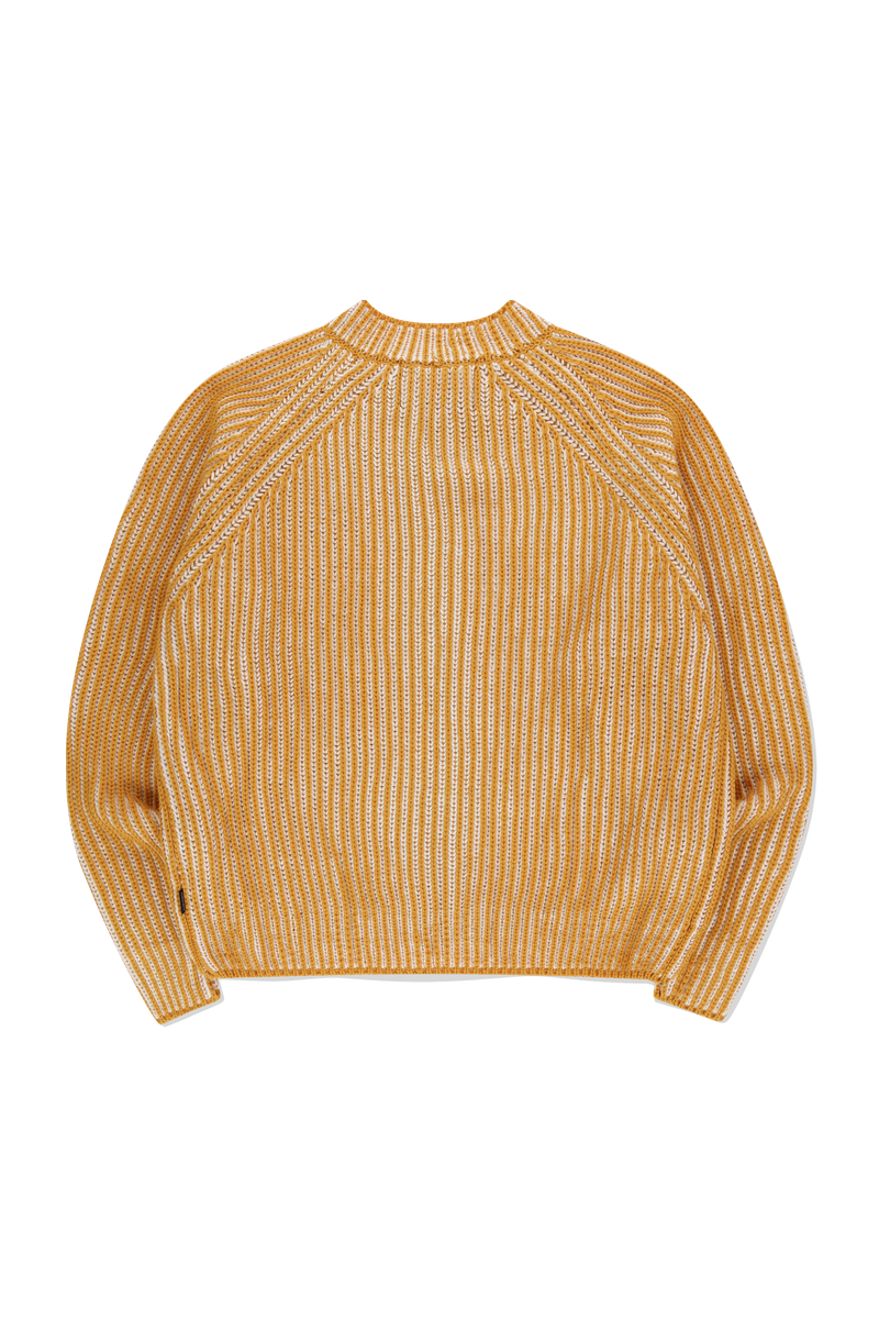 TWO TONE HEAVY KNIT ZIP UP