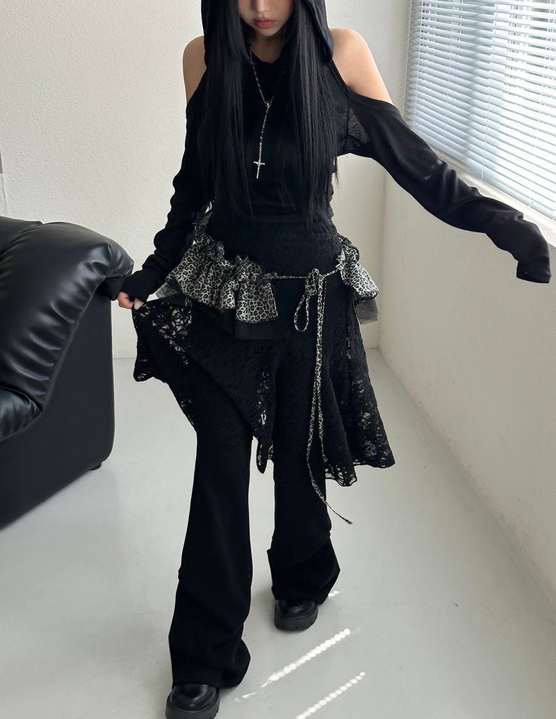 Pintuck Shirring Bootcut Long Pants