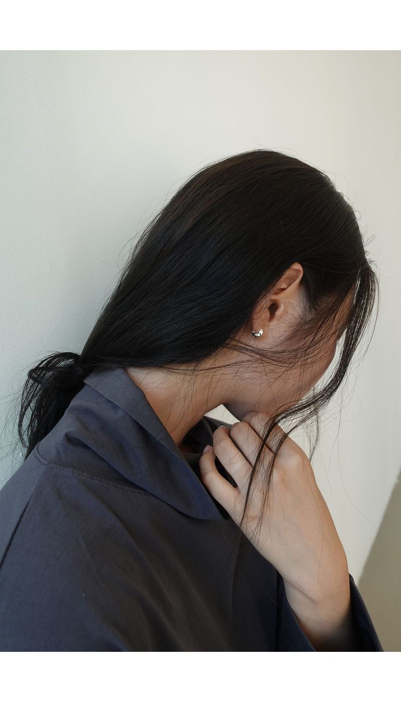 silver almond earrings 