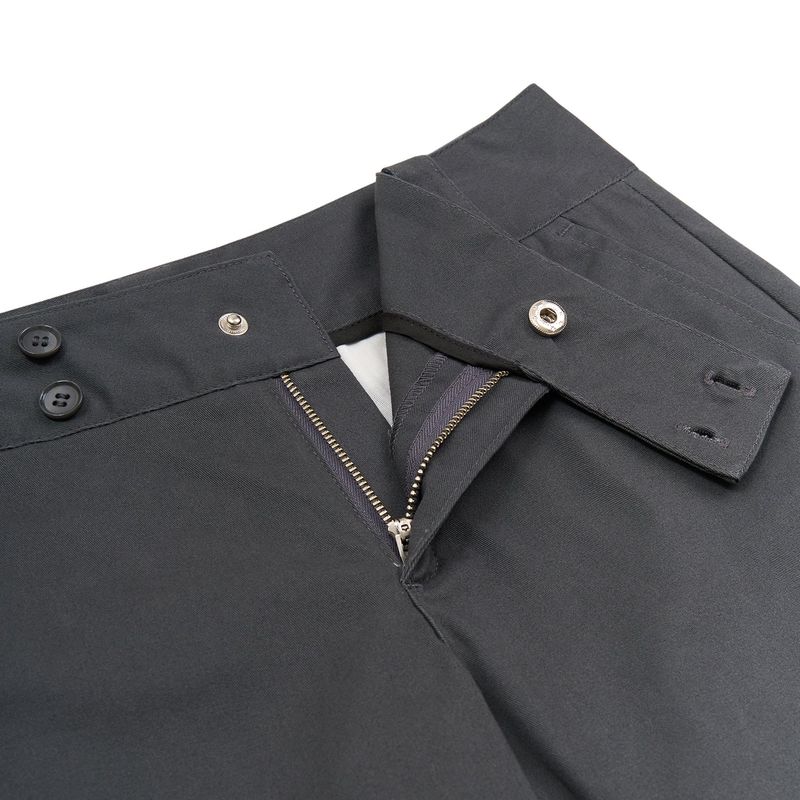 LOW-RISE TWO BUTTON BOOTS CUT PANTS (CHARCOAL)