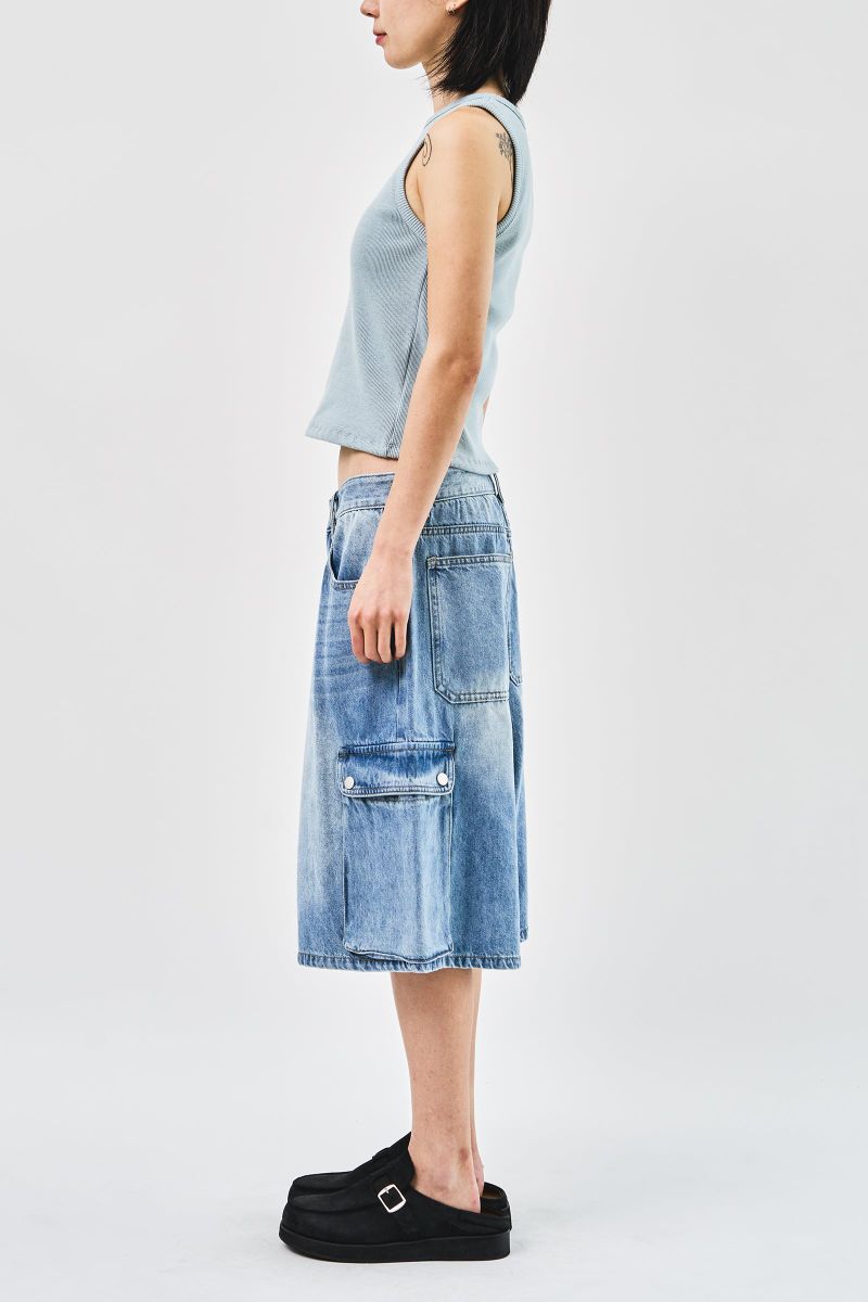 Baek Denim Cargo Bermuda (2color)