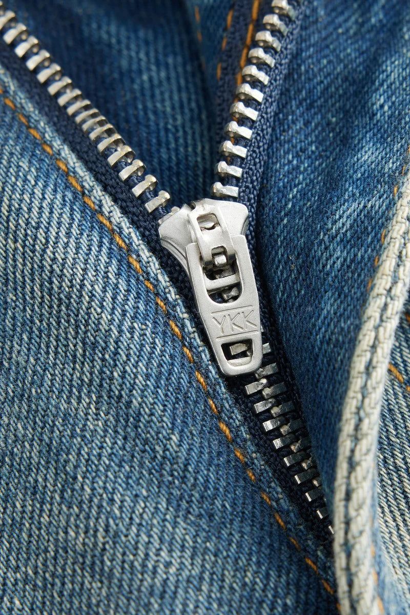 Distressed Patchwork Studded Jeans